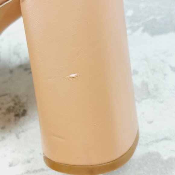 NEW Nine West Getcha 3 Heeled Brown Faux Leather Block Heel Summer Sandals D462 - Picture 11 of 14